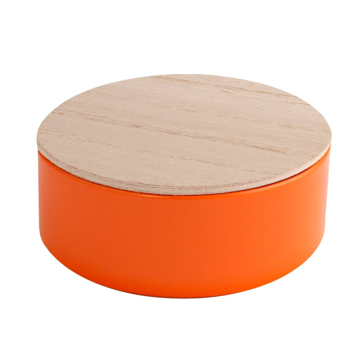 rond blikje hout oranje