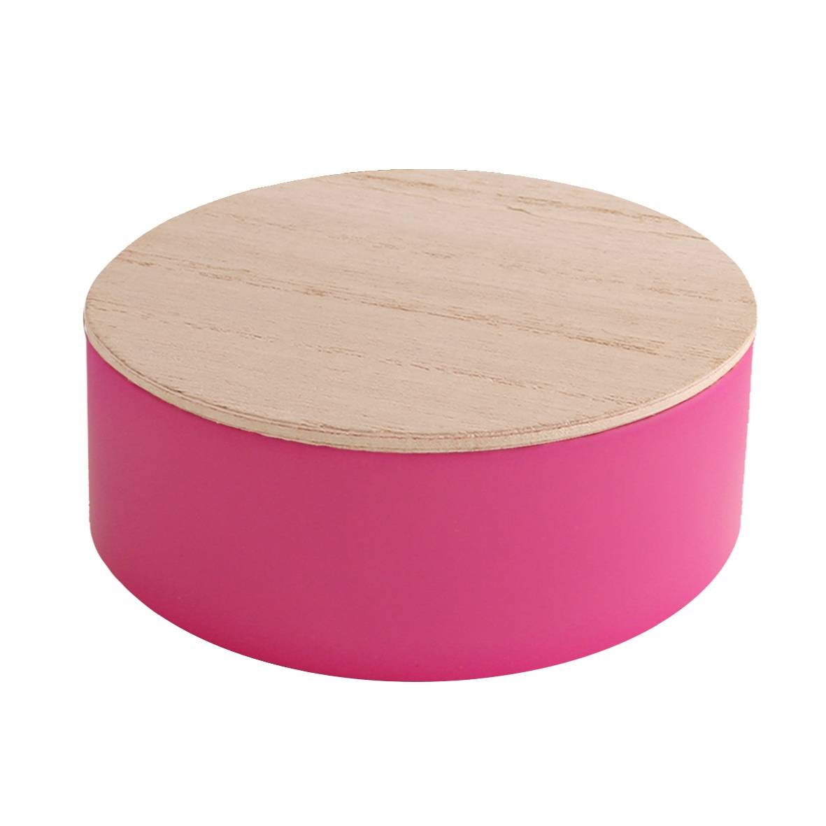 rond blikje hout roze