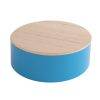 rond blikje hout turquoise