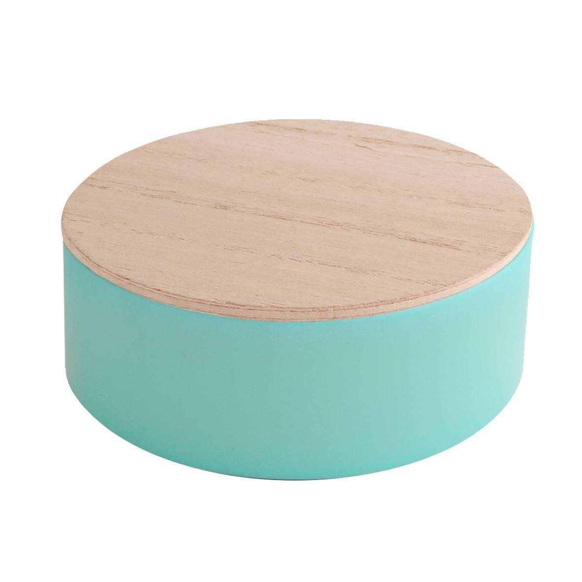 rond blikje hout water blue