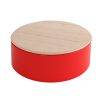 rond blikje hout rood