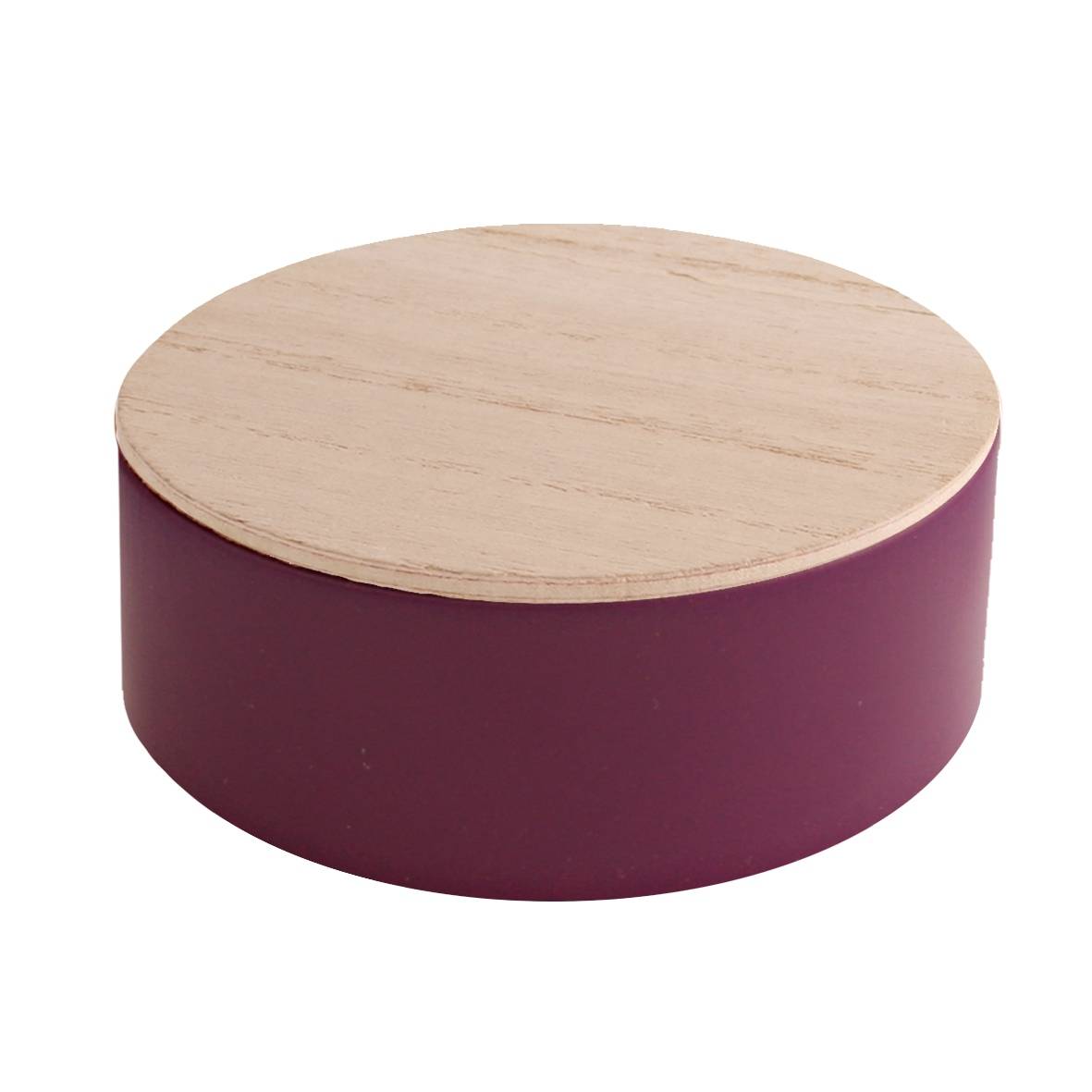 rond blikje hout violet